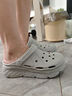 斯凱奇（Skechers）洞洞鞋女士秋季涼拖鞋泡泡鞋厚底增高外穿沙灘鞋踩屎感 曬單實(shí)拍圖