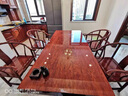 美佳朗奧坎巴花胡桃木原木實(shí)木大板茶桌茶臺茶幾老板辦公家具桌整板班臺 10號180*76*6【整板原木】 曬單實(shí)拍圖