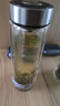 希諾（HEENOOR） 雙層玻璃杯男士辦公泡茶杯送禮耐高溫大容量水杯教師節禮物禮盒 【升級純鈦部件】抗菌版410ml 曬單實(shí)拍圖