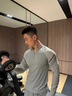 OMG高彈力健身訓練服男半拉鏈長(cháng)袖t恤體能緊身衣跑步運動(dòng)秋冬季 灰色 XL 曬單實(shí)拍圖