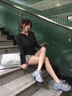 麓格立外套女春秋冬上衣美式復古格子拉鏈連帽短款修身韓系針織毛衣開衫 黃格衛(wèi)衣外套 S 曬單實拍圖