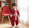 G.DUCKKIDS小黃鴨滿(mǎn)月嬰兒衣服春秋新生兒連體衣中國風(fēng)百天男女寶寶周歲禮服 紅色金鎖禮服+掛件 66cm 66碼0-3月建議寶寶4-6公斤 曬單實(shí)拍圖
