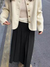 帛芮毛呢半身裙女2025秋季新款高腰百褶裙顯瘦長裙子中長加厚半裙秋冬 曬單實拍圖