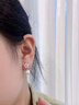 老鳳祥S999純銀粉色櫻花珍珠耳釘女小清新甜美耳墜生日禮物送女朋友老婆 粉色櫻花珍珠耳釘【品牌禮盒】 曬單實(shí)拍圖