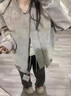 至唯 美式vintage棒球服男秋高街痞帥扎染皮夾克設計感短款工裝外套潮 灰色 XL 曬單實(shí)拍圖