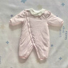 戴維貝拉（DAVE＆BELLA）新生兒夾棉連體衣女寶寶百天衣服冬裝新款初生嬰兒外出服幼童爬服 粉底印花【現貨】 66cm （建議身高59-66cm） 曬單實(shí)拍圖