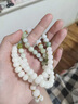 五臺(tái)山白玉菩提子多圈手串女佛珠108念珠平安招財(cái)好運(yùn)手鏈禮 白玉菩提葡萄玉 曬單實(shí)拍圖