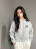 班尼路衛(wèi)衣女裝連帽重磅長(zhǎng)袖潮流短款上衣服小個(gè)子女生顯瘦時(shí)尚秋冬新款 灰#竹葉熊貓K 【綿柔親膚】 M 曬單實(shí)拍圖