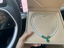 老凰祥近圓淡水珍珠項(xiàng)鏈媽媽款玉髓吊墜頸鏈送婆婆母親節(jié)套裝禮物 6-7毫米珍珠綠玉髓水滴禮盒+證書(shū) 曬單實(shí)拍圖