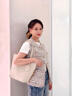 Laurèl勞芮新款小香風(fēng)紫灰花紗背心女LWD353B00700 紫混色 XS 曬單實(shí)拍圖