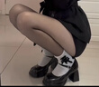 優(yōu)棵樹(shù)黑透膚光腿神器女秋冬加絨加厚防勾絲可外穿黑絲水光襪打底褲女 曬單實(shí)拍圖