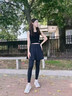 杰里·莫克高腰鯊魚(yú)褲春秋假兩件打底裙褲外穿提臀收腹防走光運動(dòng)瑜伽褲子 黑色 常規 M 95-110斤 曬單實(shí)拍圖
