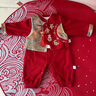 G.DUCKKIDS小黃鴨嬰兒連體衣春秋中國風(fēng)新生兒衣服滿(mǎn)月百天男女寶寶周歲禮服 紅色連體衣 66cm 66碼0-3月建議寶寶4-6公斤 曬單實(shí)拍圖
