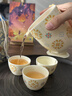 陶羽團花手抓壺一壺三杯旅行茶具套裝戶(hù)外便攜式車(chē)載快客杯功夫茶具 團花知旅快客套組-便攜裝 曬單實(shí)拍圖