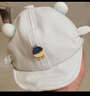 愛(ài)寶適嬰兒帽子春秋款0-8個(gè)月兒童鴨舌帽防風(fēng)卡通寶寶胎帽 藍色 S383 曬單實(shí)拍圖