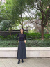 羅蒙（ROMON）毛呢闊腿褲女秋冬2025年新款高腰寬松加厚褲顯瘦時(shí)尚靴褲九分裙褲 黑灰 M  27/90-100斤 曬單實(shí)拍圖