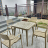 藤朝家具（Teng chao jia ju）戶(hù)外桌椅奶茶店簡(jiǎn)約露臺鋁合金庭院露天外擺室外休閑長(cháng)桌餐桌 4+1【130CM鋁合金條紋長(cháng)桌】 曬單實(shí)拍圖