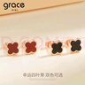 Grace Girl四葉草耳釘女韓版簡(jiǎn)約氣質(zhì)時(shí)尚百搭耳飾七夕情人節(jié)生日禮物送女友 曬單實(shí)拍圖