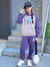 G.DUCKKIDS女童春秋裝套裝2024新款中大童女孩童裝兒童衛(wèi)衣運(yùn)動(dòng)服秋冬兩件套 字母R連帽套裝-紫色 140cm 曬單實(shí)拍圖