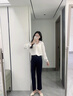 婭麗達【早八神褲】直筒褲女2025秋季新款顯瘦八分煙管褲休閑褲子 海軍藍(B0) 26 曬單實(shí)拍圖