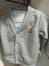 迪士尼（Disney）嬰兒外套寶寶男女童韓版兒童女童開(kāi)衫秋裝長(cháng)袖上衣秋米妮絨衣服 熊頭長(cháng)開(kāi)衫灰色潮流精品設計感服裝 80 曬單實(shí)拍圖