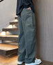 大嘴猴（paul frank）美式潮牌彎刀褲子男休閑褲男春夏季寬松直筒百搭運動(dòng)工作闊腿下裝 灰綠色K8812【官方正品】 L 【建議120-140斤】 曬單實(shí)拍圖