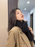 暢印圍巾冬季保暖韓版日系學(xué)生加厚百搭毛線(xiàn)高級針織圍脖純色情侶七夕 黑色4團線(xiàn)+編織器+小熊貼 曬單實(shí)拍圖
