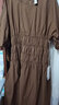 茶·愫【東方文藝】puretea茶愫府綢棉連衣裙女重工打攬2024年夏季新款 駝色 M 曬單實(shí)拍圖