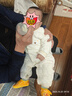 婧麒（JOYNCLEON）嬰兒連體衣保暖秋裝夾棉嬰幼兒寶寶衣服秋冬季新生爬服薄棉套裝 黃色 90cm 曬單實(shí)拍圖