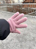 斐月伽騎行手套女男冬季搖粒絨保暖手套滑雪運動(dòng)手套防風(fēng)防寒可觸屏手套 升級款-粉色露兩指 曬單實(shí)拍圖