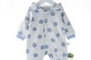 babylove嬰兒連體衣純棉雙層寶寶衣服春秋款外出抱衣連帽哈衣 灰藍色小南瓜 66cm (3-6個(gè)月) 曬單實(shí)拍圖