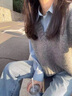 鳳蝶兒闊腿褲女秋季新款女裝套裝2025年韓版秋季穿搭小眾慵懶風(fēng)鹽系港風(fēng) 毛衣+內(nèi)搭+牛仔褲 S 曬單實(shí)拍圖