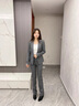 源菲埡職業(yè)裝女套裝長(cháng)袖西裝正裝工作服酒店前臺接待工裝美容院店長(cháng)工服 單件灰色西裝 L 曬單實(shí)拍圖