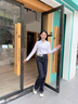 NAOTIEA納奧蒂爾小帆船翻領(lǐng)長(cháng)袖T恤女2025春秋新款休閑T恤純色上衣旗艦店 白色 L （建議95-105斤） 曬單實(shí)拍圖