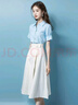 瑪嬌媚（Majiaomei）連衣裙女裝套裝2025年夏季新款洋氣減齡小個(gè)子穿搭休閑襯衣裙子女 上衣+半身裙（無(wú)腰帶） M 曬單實(shí)拍圖