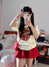 瑜尚臻品紅色花苞裙褲女夏季薄款2025新款蓬蓬a字半身裙闊腿寬松燈籠短褲 蓬蓬花苞裙【酒紅】 均碼 曬單實(shí)拍圖