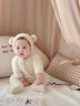 G.duck新生嬰兒連體衣秋季超萌寶寶秋裝毛絨衣服毛茸茸小熊哈衣春秋爬服 米白色#不掉毛# 含帽 73cm 模特碼身高74體重19穿73合身 曬單實(shí)拍圖