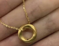 中國珠寶生日禮物送女友黃金吊墜女足金莫比烏斯環(huán)吊墜項(xiàng)鏈套鏈鎖骨鏈 曬單實(shí)拍圖