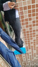 FitonTon褲子女高腰微喇褲顯瘦松緊腰馬蹄褲垂感顯瘦休閑褲黑色喇叭褲 曬單實(shí)拍圖