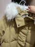 茵曼（INMAN）2025秋冬女裝新款高充絨量白鴨絨連帽毛領(lǐng)羽絨服長(cháng)款外套大衣上衣 卡其綠 S 曬單實(shí)拍圖