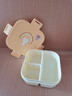 沃德百惠（WORTHBUY）水果盒便攜外出帶春游小學(xué)生專(zhuān)用兒童食品級密封零食保鮮便當飯盒 米黃3分格900ml 曬單實(shí)拍圖