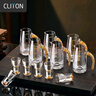 CLITON金箔水晶白酒杯分酒器套裝一口杯茅臺小酒杯玻璃烈酒杯6杯6壺 曬單實(shí)拍圖