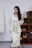 晨芙職業(yè)西裝套裝女春秋時(shí)尚氣質(zhì)西服外套總裁經(jīng)理上班通勤主持工作服 米白色外套+裙子 M 建議90-100斤 曬單實(shí)拍圖