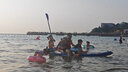 藍科SUP充氣槳板站立式漂流槳板競速沖浪板劃水板漿板船劃槳浮板水上 【即將售空 福利板】018-七彩淺青-贈送6件套 曬單實(shí)拍圖