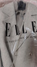 ELLE【100%綿羊毛】黑色雙面呢大衣女2025冬季新款通勤毛呢外套 杏色 L 曬單實(shí)拍圖