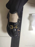 卡帝樂(lè)鱷魚（CARTELO）2025新款真皮樂(lè)福鞋女粗跟單鞋春季高跟單鞋漆皮春款女鞋春秋皮鞋 黑色 34 曬單實(shí)拍圖