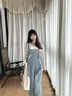 愛(ài)莉安娜孕婦裝2025秋季新款休閑外出針織打底上衣+韓版牛仔背帶 背帶褲 L 曬單實(shí)拍圖