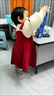 G.DUCKKIDS小黃鴨女童套裝春秋款連衣裙周歲女寶寶公主裙禮服兒童秋冬兩件套 紅色春秋套裝（花朵款夾子） 90 尺碼1~2歲【 80-90cm】 曬單實拍圖