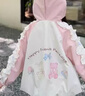 G.DUCKKIDS小黃鴨女童外套春秋洋氣一歲寶寶衣服兒童裝小女孩夾克連帽上衣 蝴蝶結連帽外套  90 cm 曬單實(shí)拍圖