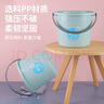 茶花（CHAHUA）水桶手提帶把手學(xué)生宿舍加厚臉盆桶儲水套裝家用洗澡洗衣圓桶 【盆桶2件套】磨砂藍 34cm 曬單實(shí)拍圖